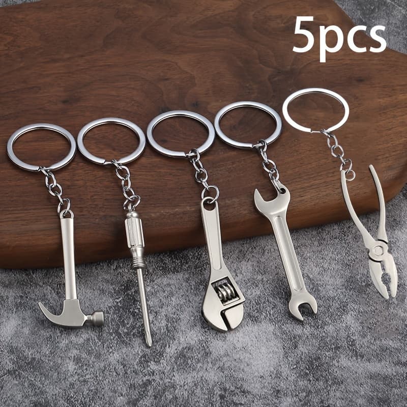 TEMU 5pcs Keychain Set, Aluminum Alloy, Street Style, Tool Keychain Pendant, Ideal Gift For Men And Women