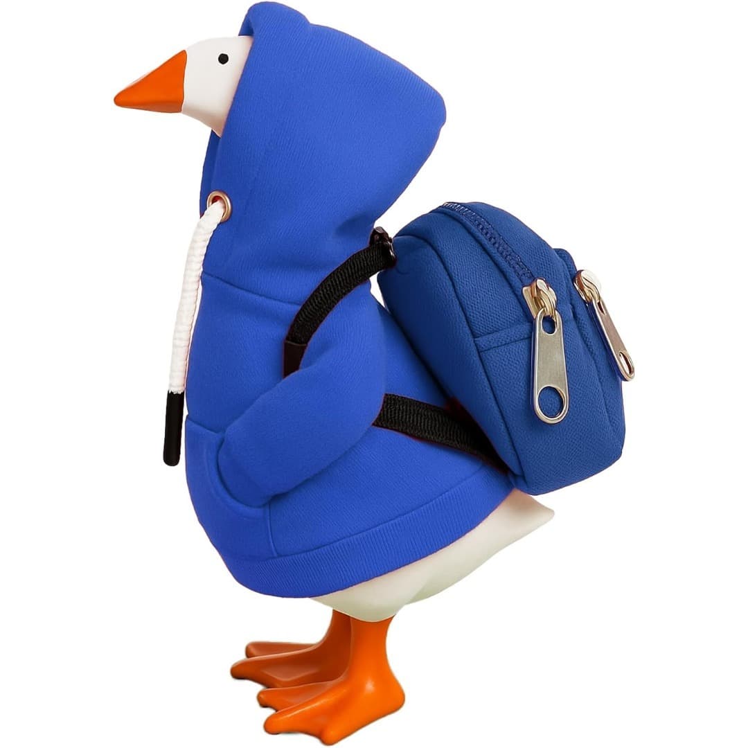 TEMU Desk Goose Outfits, Purple Hoodie And Backpack Set, 7 Inch Mini Desk Goose Clothes, Fall Themed Decor For Goose Lovers And Coworkers