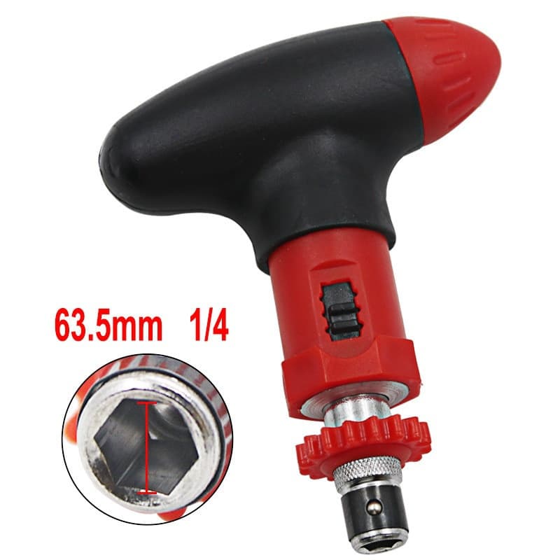 TEMU T-handle Ratchet Screwdriver - Steel , Manual Quick 6. 35mm, And Reverse Rotation Mechanism