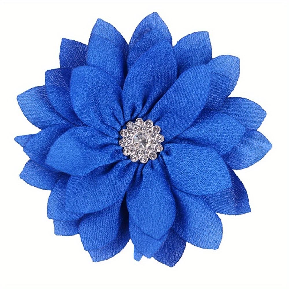 TEMU 1pc Multi-layered Sharp Angle For Lotus Flower Brooch 9cm Handmade Chiffon Chest Flower Wedding Party Clothing Accessories