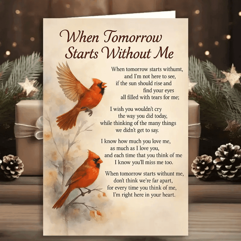TEMU Pre Order 4pcs (2 Greeting Cards+2 Envelopes) "tomorrow Without Me" Memorial Card - And , Comforting , Mourning Gifts (including Envelopes), Souvenirs