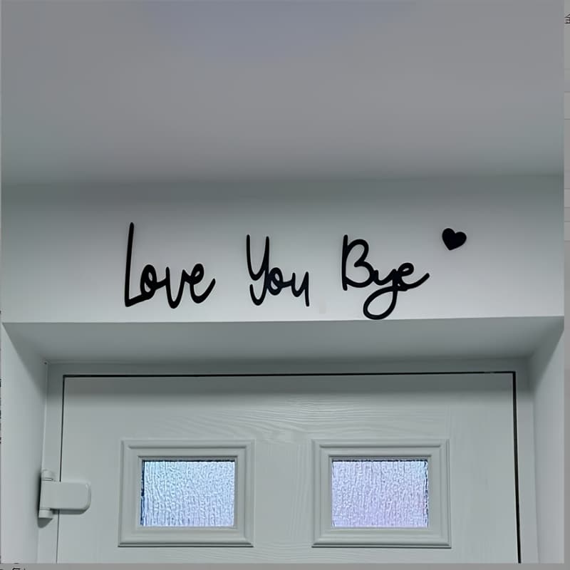 TEMU 2d Flat "love You Goodbye" Plastic Material Door Frame Decoration - Retro Style, On Doors, Valentine's Day Theme, Very Suitable For Porch, Porch Decoration | Cursive Decoration | Handmade
