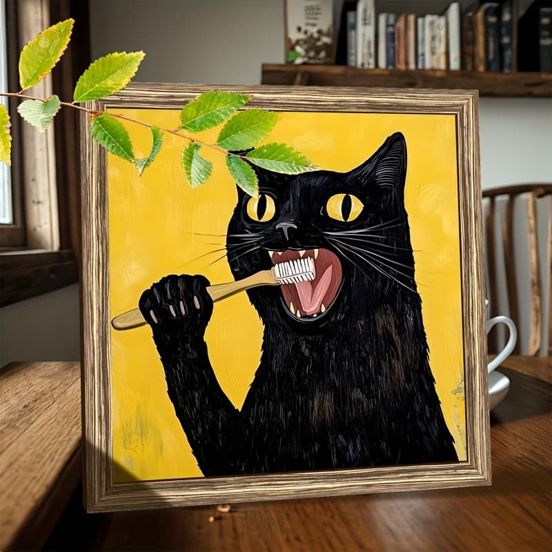 TEMU 1pc Farmhouse Wall Art – Black Wooden Wall Hanging, Modern Wood Design For Home, Cafe, Bathroom | Unique Holiday Gift Idea