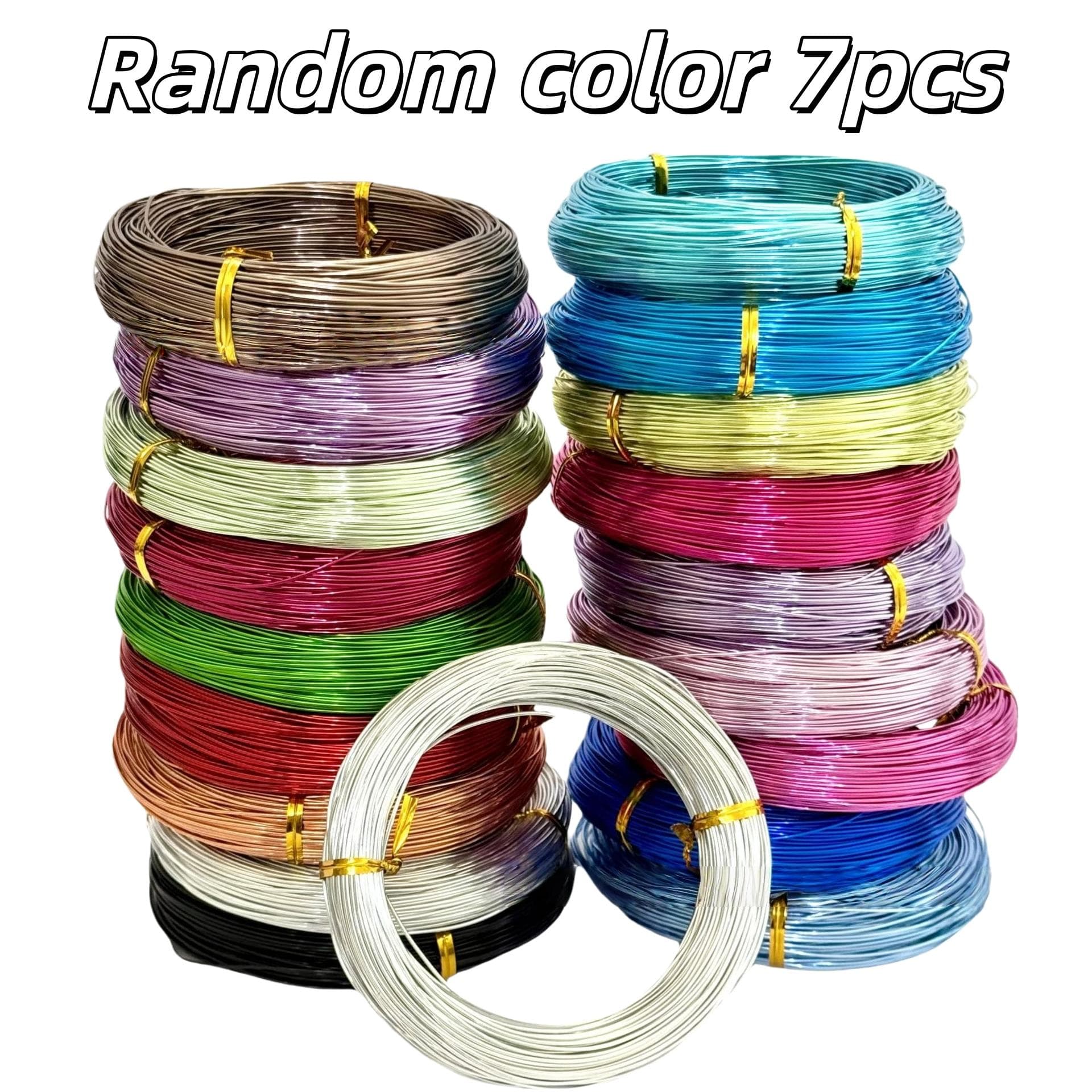 TEMU 7 Rolls, Random Colors, 1.0mm X 196.85 Inches, Colored Aluminum Craft Wire - Hand Spool, Vibrant Colors, Suitable For And Decorative Metal Wire, Weaving Material, Craft Wire, Decorative Wire,
