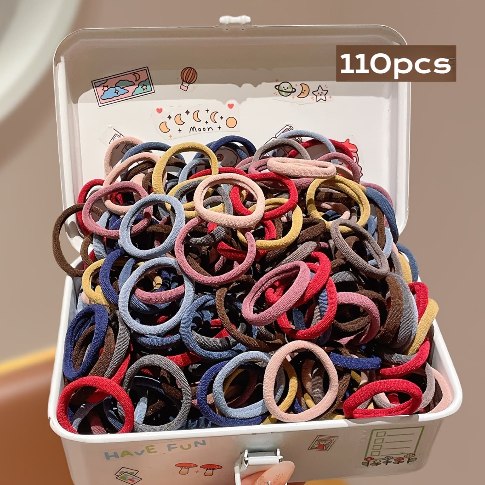 TEMU 110pcs Women's Multi-style Random Matching Daily Non-repetitive Small Hair Ties