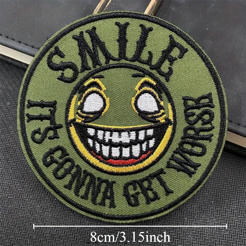 TEMU Smile Gonna Get Embroidered On Clothes Funny Patches Tactical Backpack Stickers