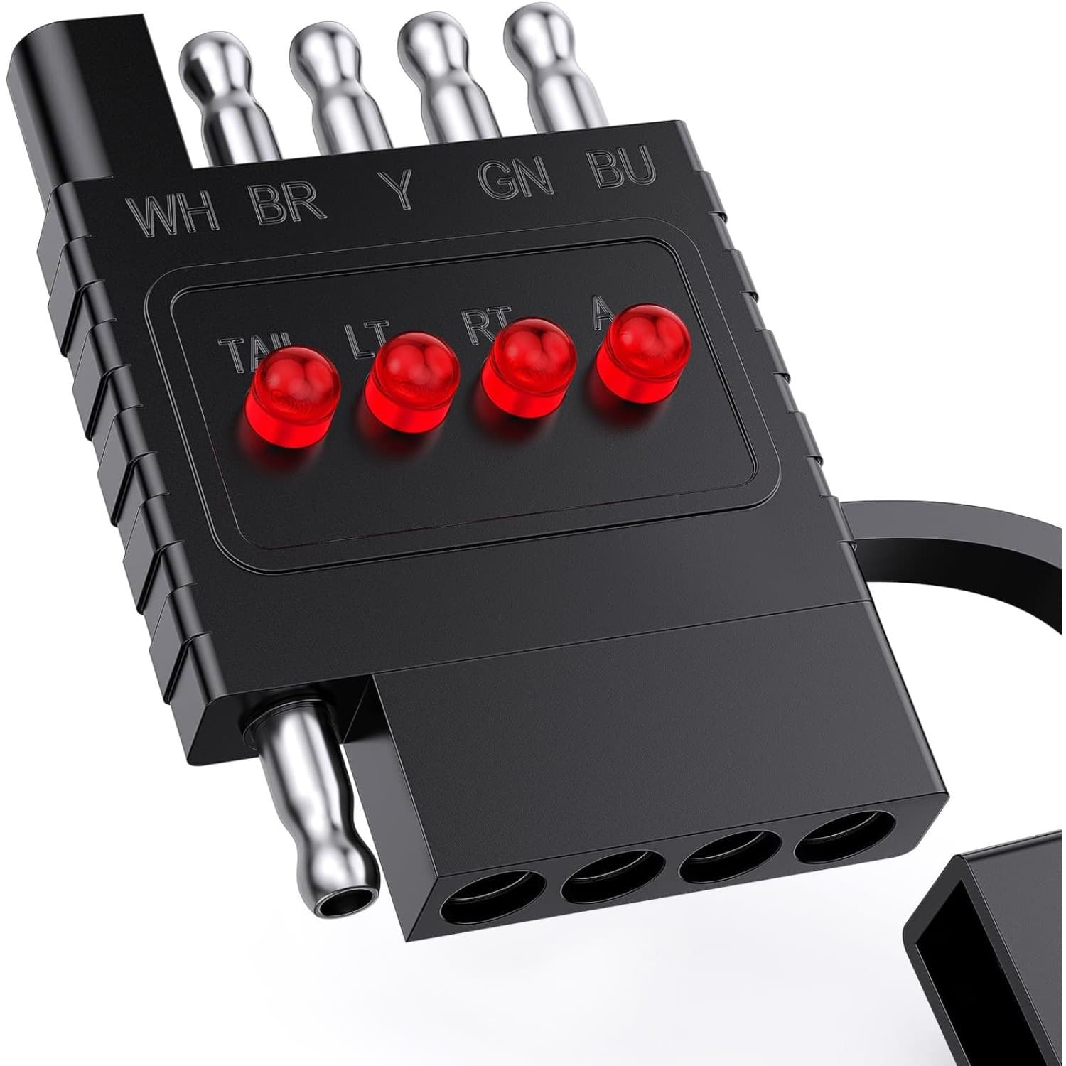 TEMU 7 Way To Trailer Plug Adapter Add Reverse Lights 7 Pin Round To 5 Pin Rv Blade To Trailer Flat Heavy Duty Connector For Tow Hitch Car Rv Boat Truck Fit For Off-, Camping Father's Day Gifts