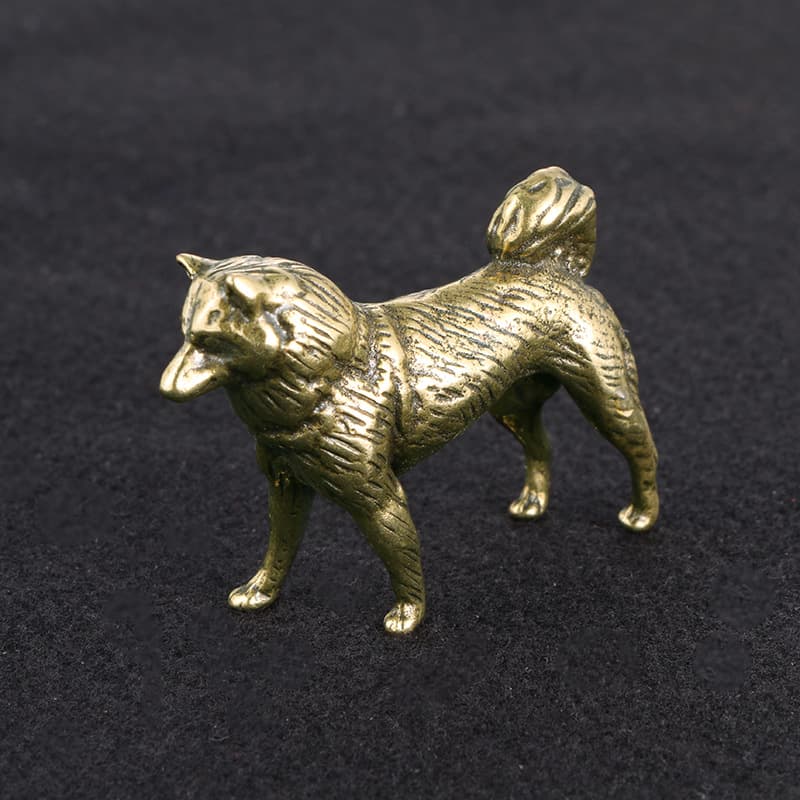 TEMU Collectible Figurines ，vintage Solid Copper Zodiac Dog Brass Ornament, Fun Animal Craft Collectible, No Electricity Required