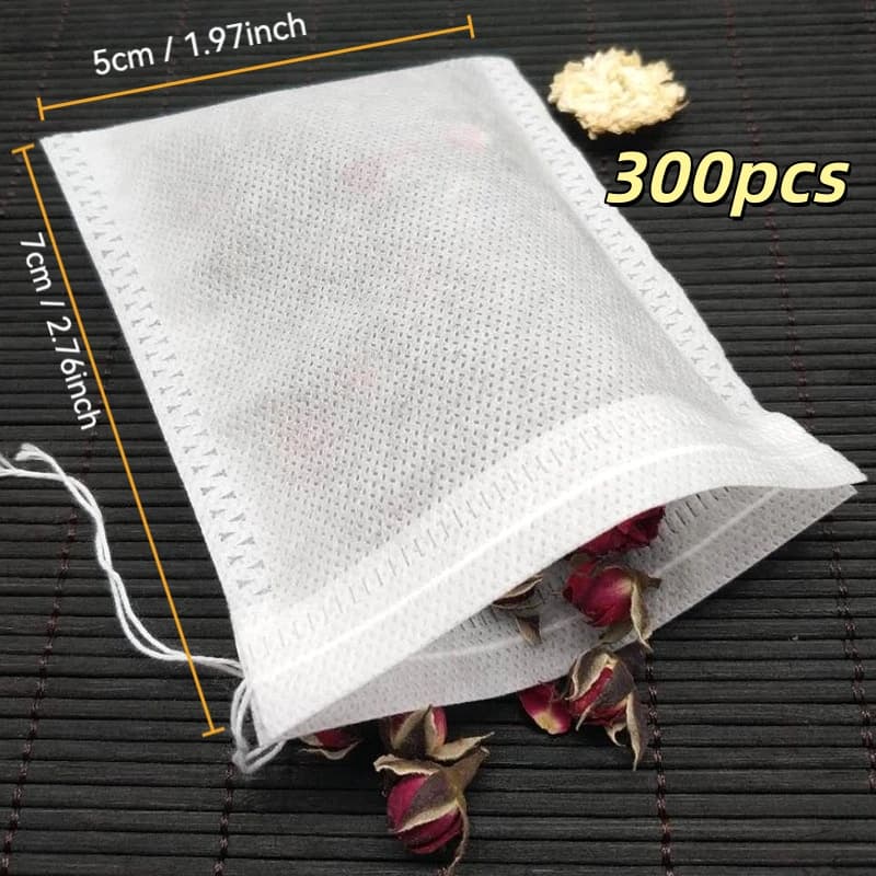 TEMU 300pcs Non-woven Fabric, Disposable Tea Bag, Traditional Chinese Medicine Bag, Bag, Coffee Filter Bag, Tea Bag