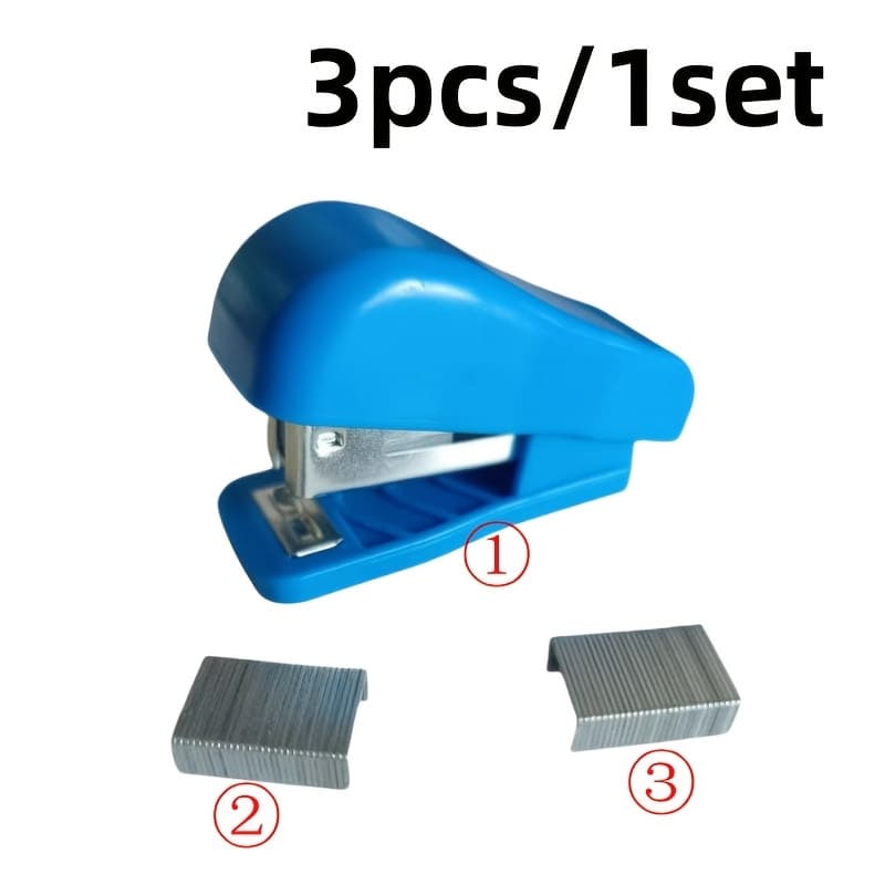TEMU 3pcs Set (random Color) - Cute Stapler Mini Stapler Student Stationery Stapler Set