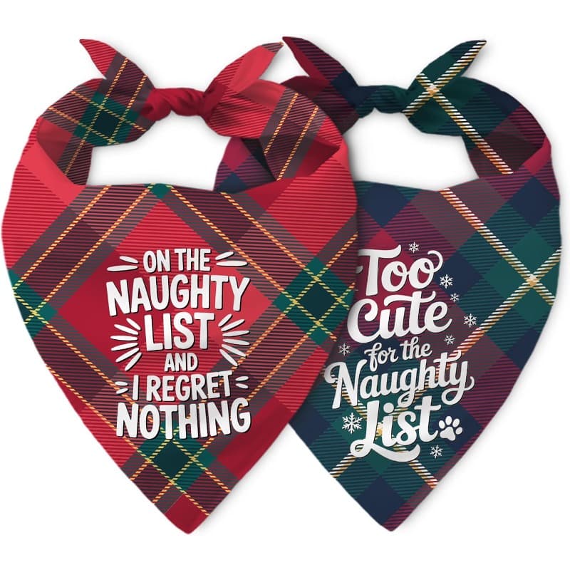 TEMU 2pcs 24.8×11 Inch Christmas Dogs, 2 Sided Holiday Bibs For Medium Large Dogs