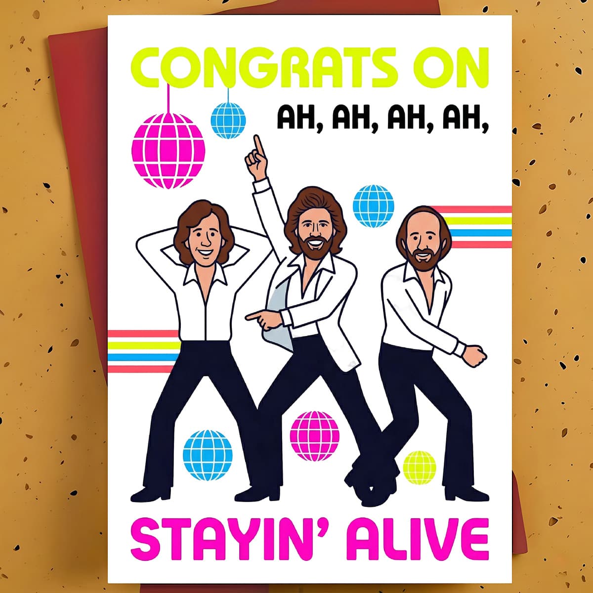 TEMU A Humorous Gift Card For And Colleagues Celebrating Birthdays, Graduations, Or Recoveries, Featuring A 70s Disco Theme And A '' ' Design