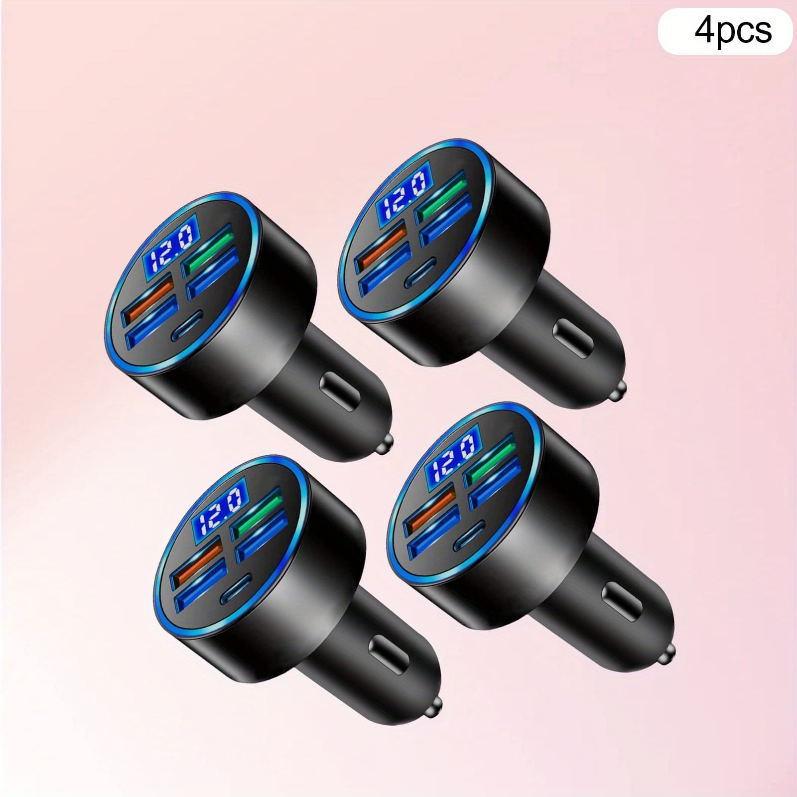 TEMU Car Charger - Usb Lighter Adapter, Fast Charging For All Smartphones & Tablets, Compact Vehicle Charger With Protection
