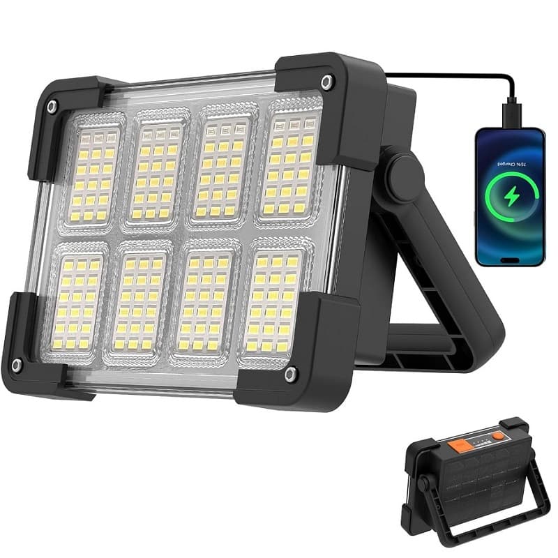 TEMU 1 Pack/ 2 Pack 6000mah Light, 144 Led Portable Floodlight, 4 , , Ip44 Waterproof For Camping Fishing Car Repair Construction