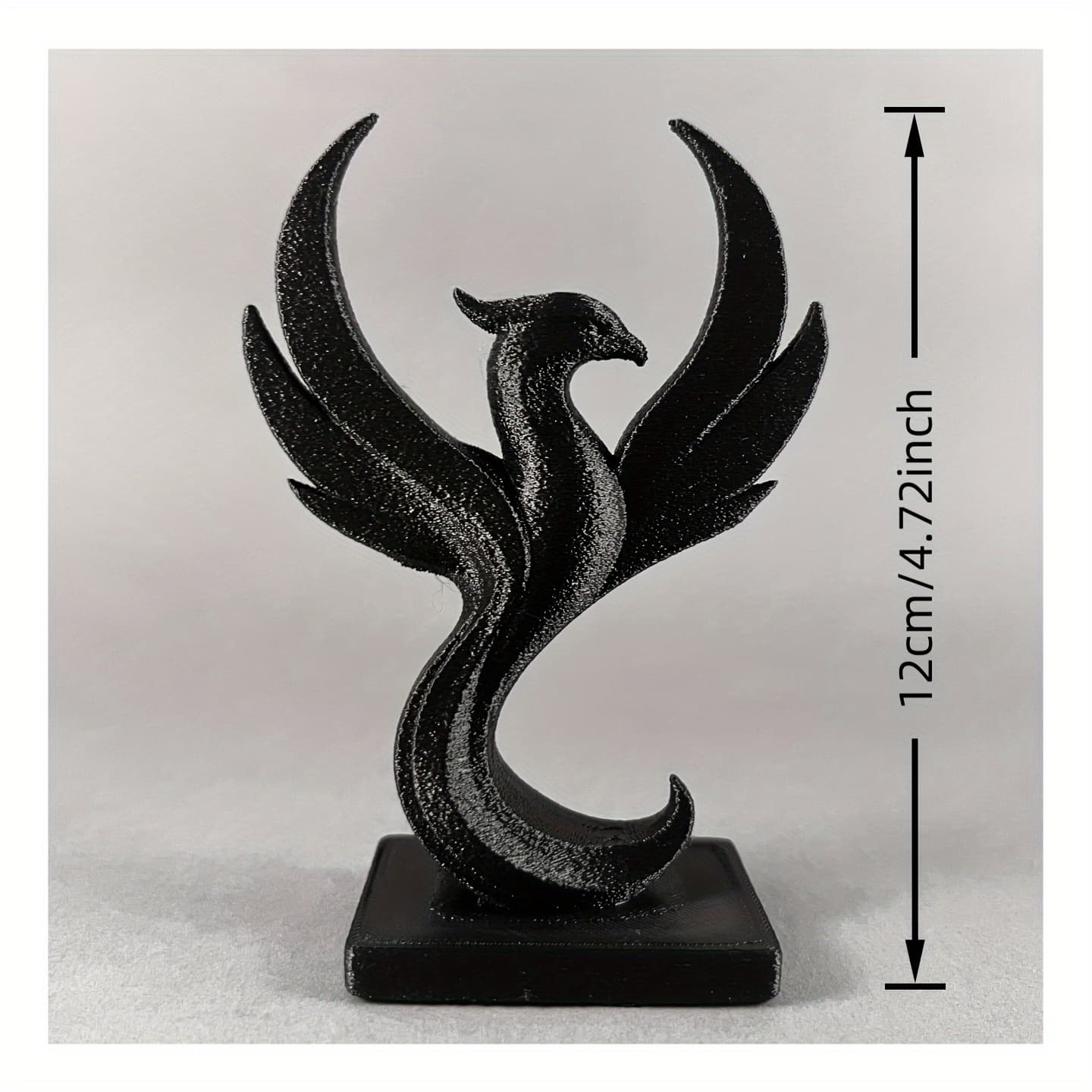 TEMU 1pc Of A 3d Printed Flying Phoenix Sculpture, Featuring A Contemporary Minimalist Style Made From Pla Material. An Decoration For Indoor And Outdoor Settings