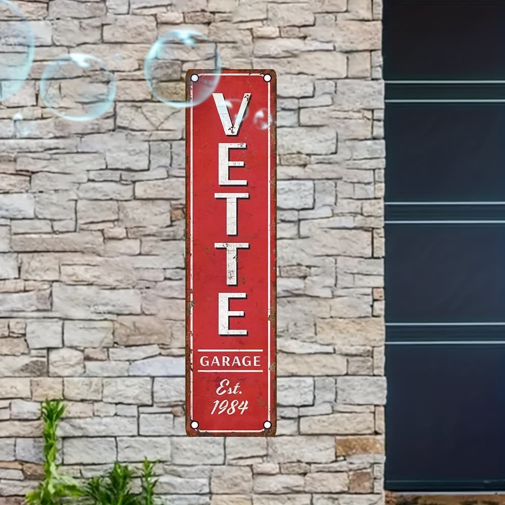 TEMU Vintage Aluminum Tin Sign- " Garage" Wall Art, 4x16 Inches, And , Perfect For Bars, Home Bathrooms, Pools And Patio Decor