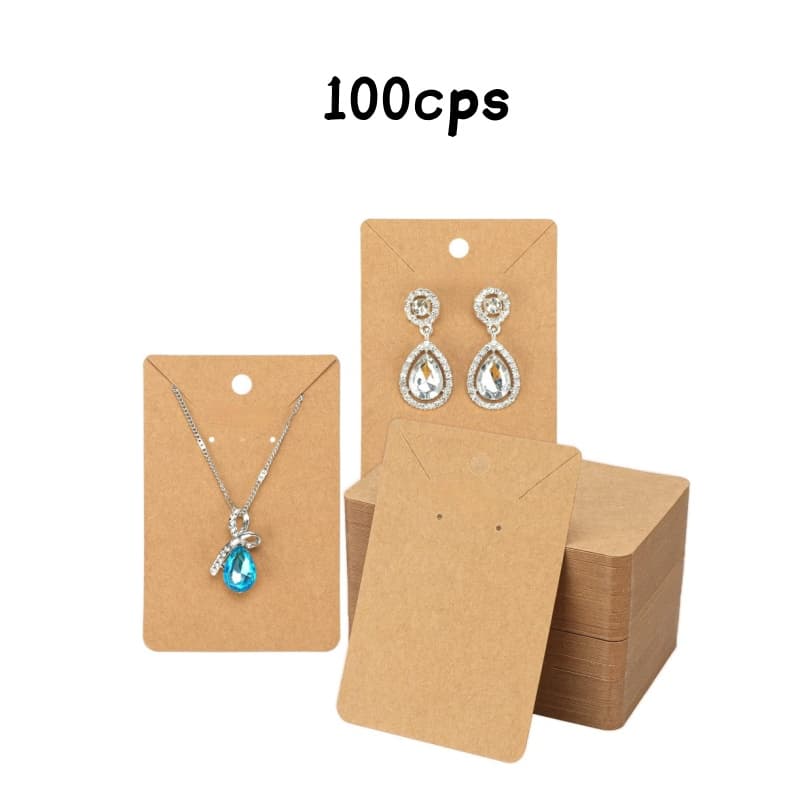 TEMU 100 Paper Earring Cards, Necklace Display Cards, Brown Paper Stud Earring Cards, Jewelry Cards For, Hanging Earrings And Necklaces, Diy Handmade Crafts, And Retail Use, 3.5" X 2.32