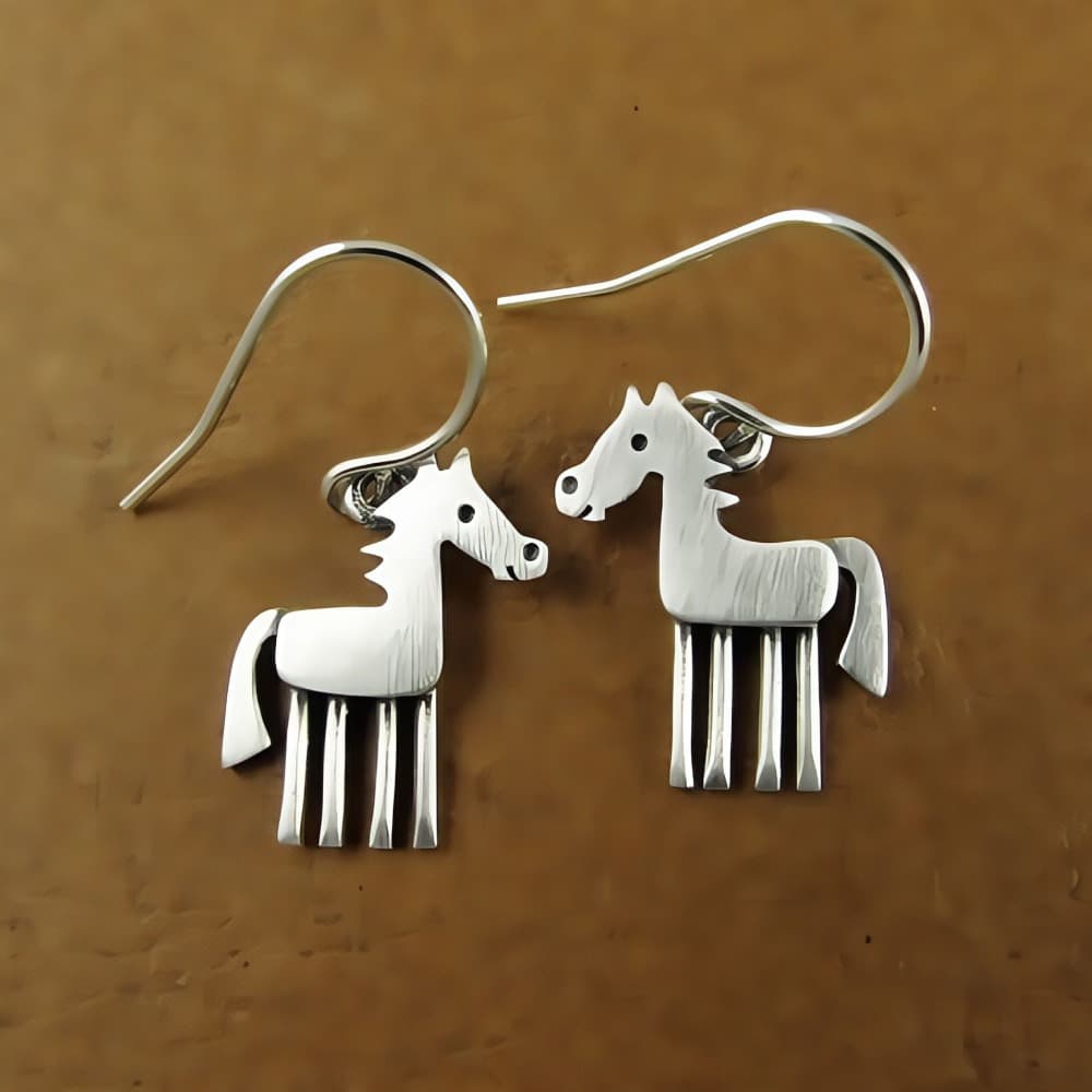 TEMU 2025 New Girls Pendant Earrings Cute Little Animal Abstract Pony Pendant Earrings Ear Hooks For On Thanksgiving , For Teenager