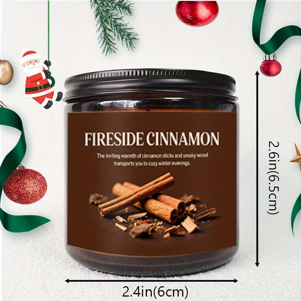 TEMU 1pc Lavender Scented Candle Merry Christmas Cinnamon Decor Festive Decoration Holiday Gift Idea For Christmas Eve Christmas Day Seasonal Home Fragrance Cozy Atmosphere