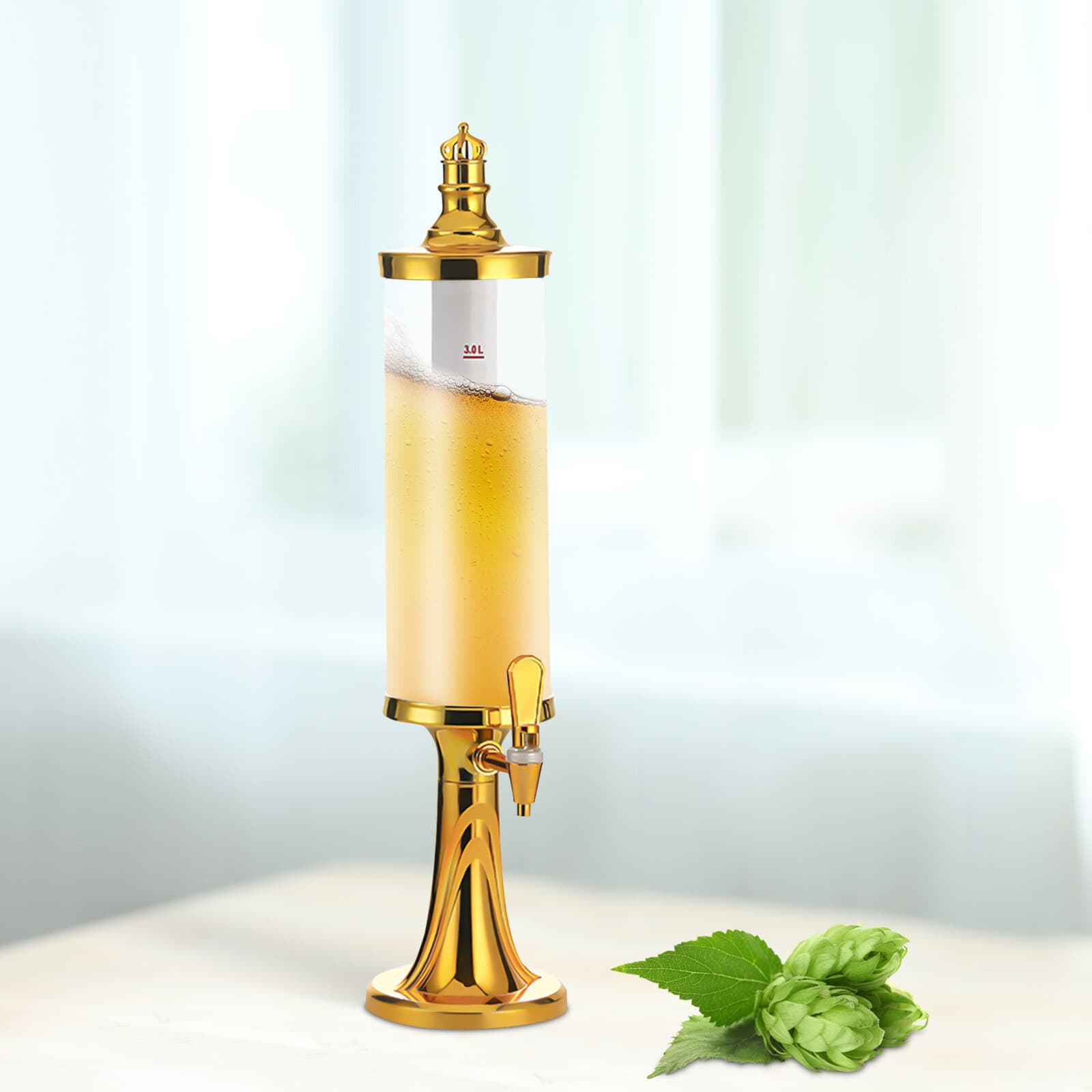 TEMU 3l Beer Tower Beverage Dispenser, Mimosa Tower With , Drink Dispenser Margarita Tower For Parties And , Bars, Ktvs, Homes, Beverage Stores
