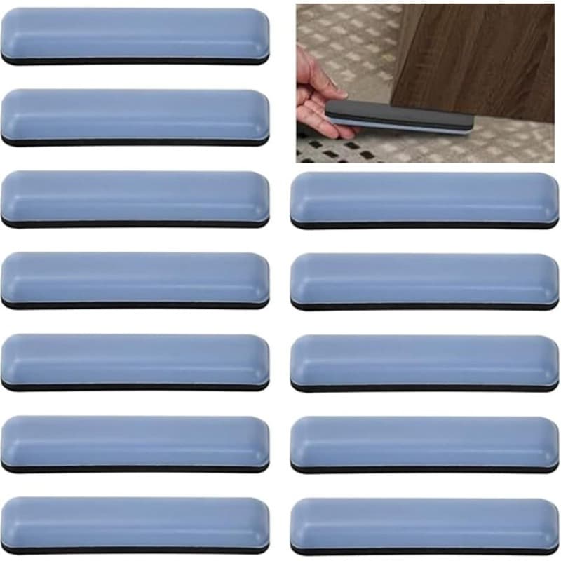 TEMU 12pcs Furniture Sliders, 16x75mm Self-adhesive Noise Reduction Glide Pads, Durable And Scratch-resistant For Heavy Duty Furniture, Chairs, Appliances, Suitable For Carpet And Hard Floors