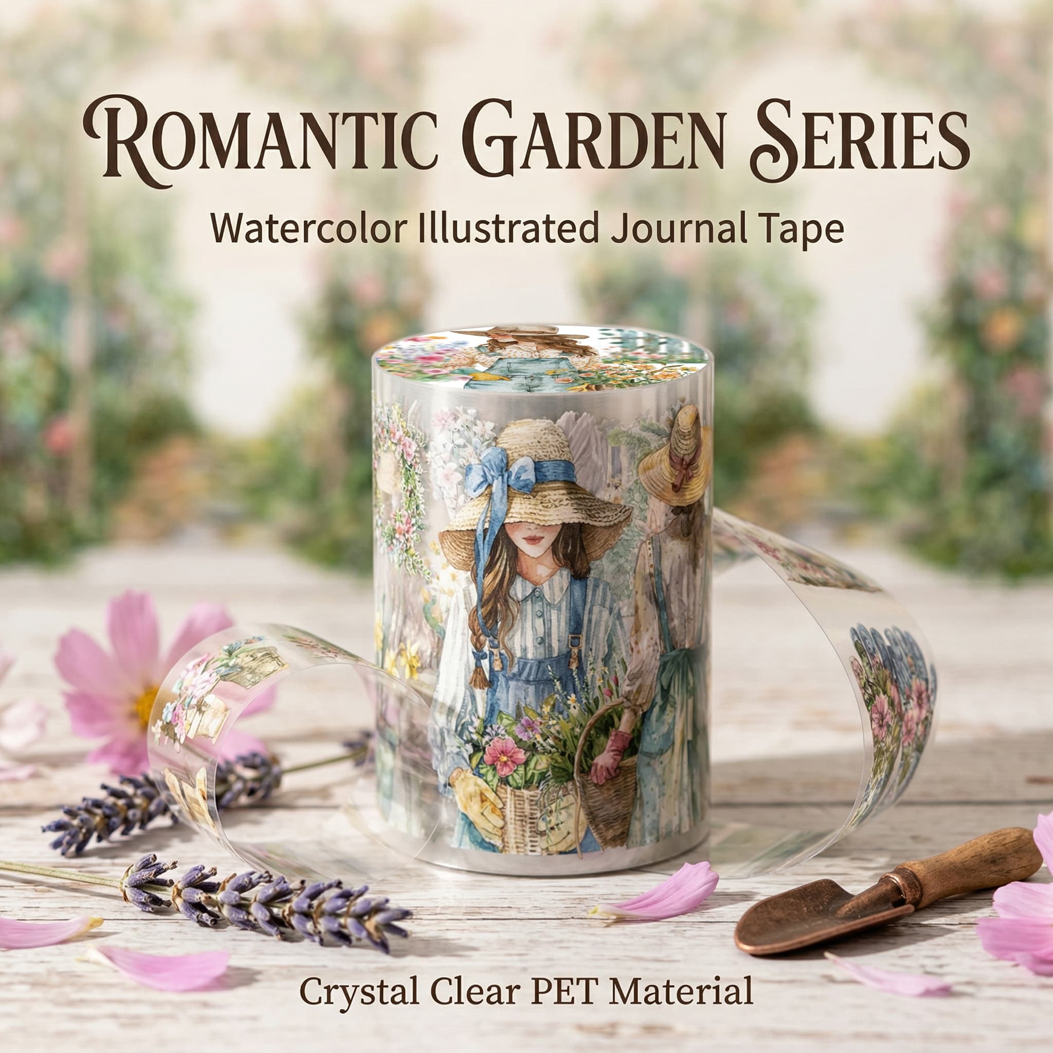 TEMU 200cm/1roll Vintage Floral Pet Tape For Decorative Use In Junk Journals, Stickers For Journaling, Planner Crafts, Card Making, And Scrapbooking Supplies