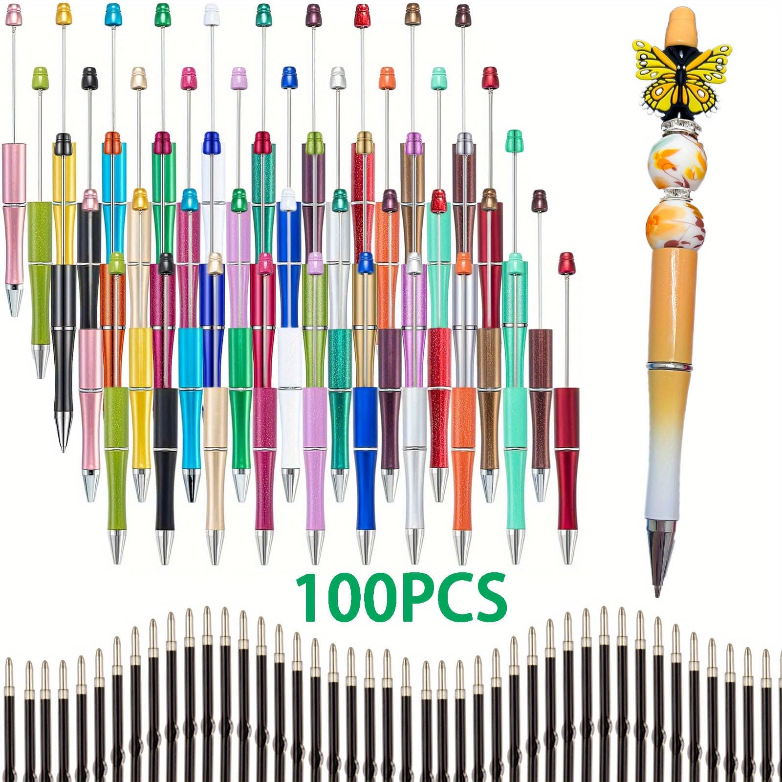 TEMU -piece Ballpoint Pen Set- Includes 50 Pens+ 50 Ink Cartridges, With Black Ink, Suitable Office And Supplies- This Is An Start Of Year, And Other