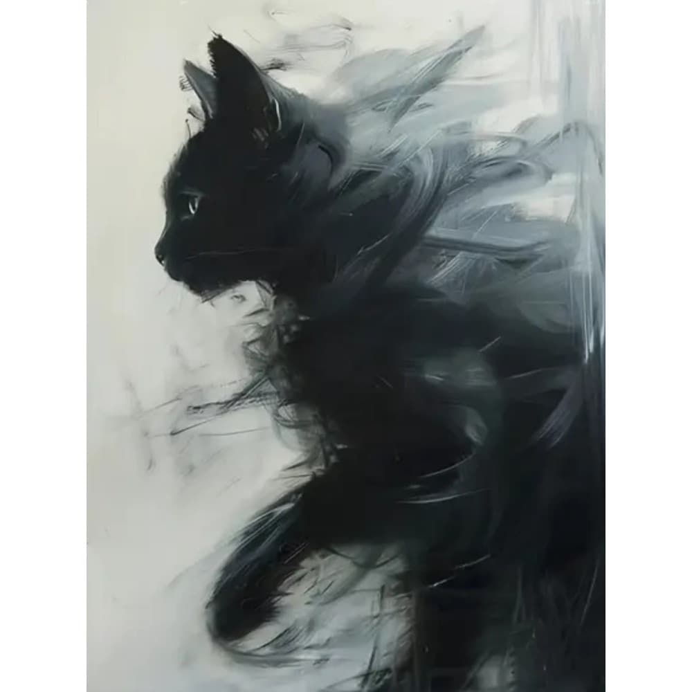 TEMU 30*40cm/11.8*15.7in Black Cat Diamond Painting Full Diamond Mosaic Art Pictures 5d Diy Handmade Gift Home Decoration