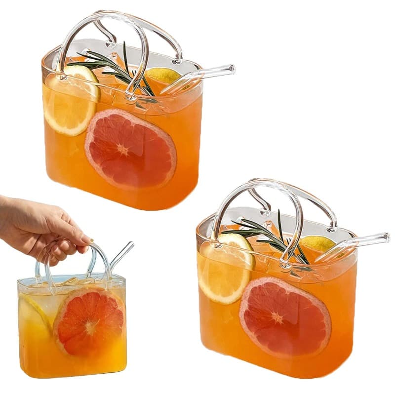 TEMU Glass Wallet-shaped Straw Cup And Fish Tank Vase - 26 Oz Red Wine Juice Cup, Suitable For Iced Tea, Home Bar Decoration, Parties, Home, Travel, Picnics - Beverage Glass Cup