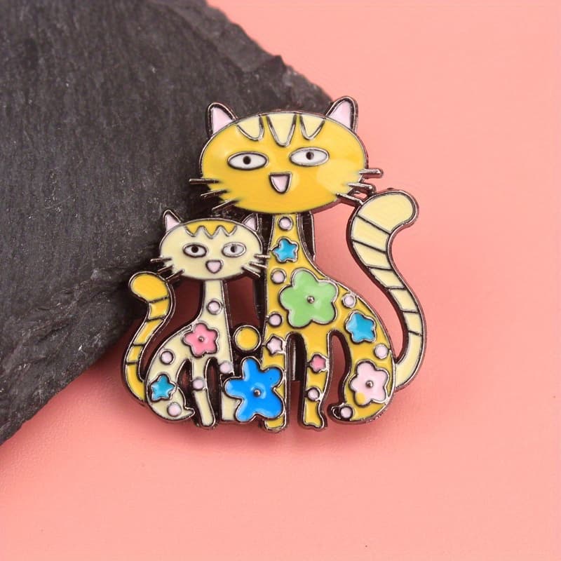 TEMU Cloud Cuddle Therapy｜cat Duo Brooch (matte Paw Gradient)