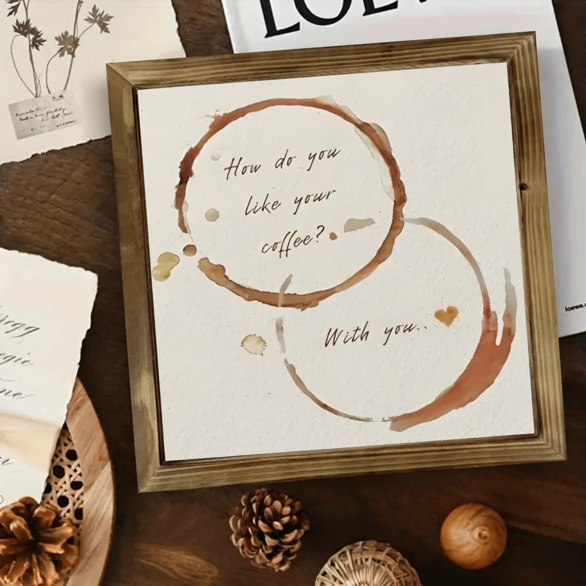 TEMU 1pc Vintage Lovers Wooden Wall Art - 8x8 Inch Rustic "how Do ?" Sign With Coffee Cup & , Wood Plaque, Bar, Cafe, - Perfect Gift For Coffee Bar Accessories