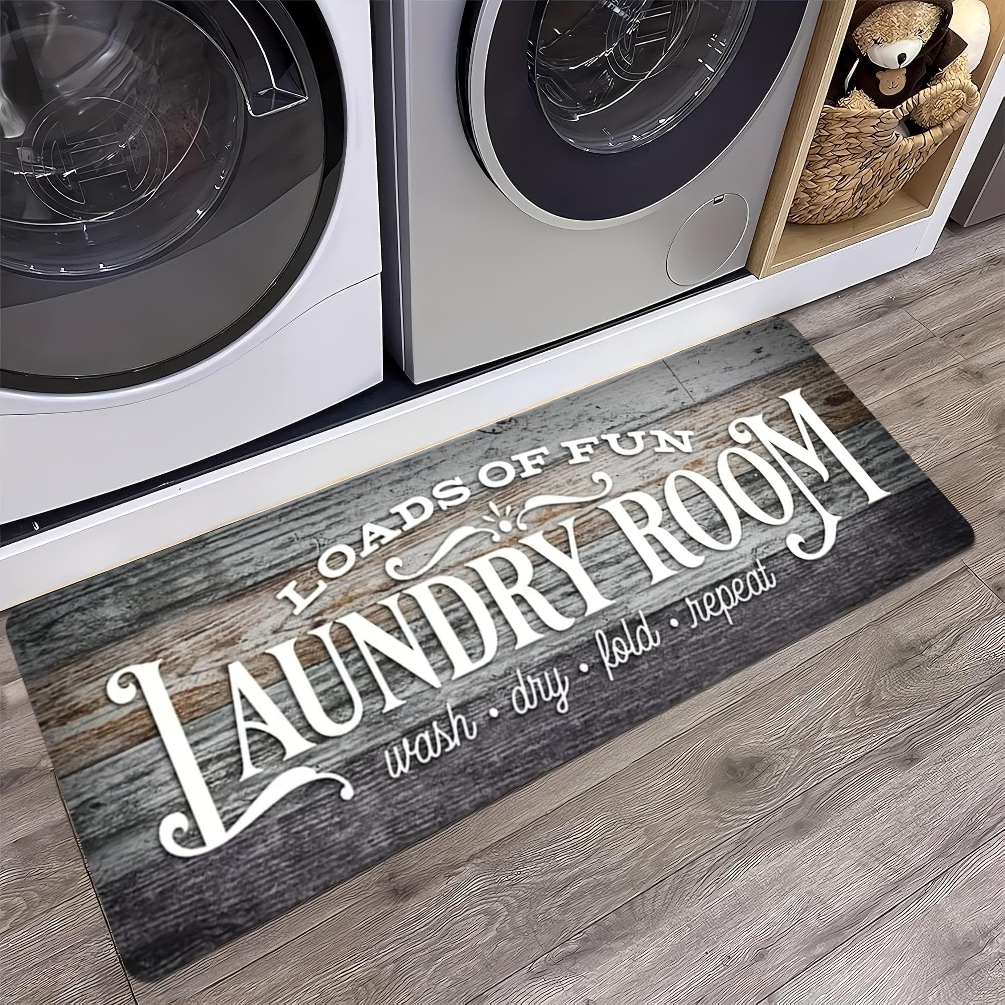 TEMU Non-slip Washable Laundry Room Runner Mat, Home Decor Floor Mat, Laundry Mat Home Decor, Laundry Room Accessories-machine Washable Mat With Laundry-themed Phrases
