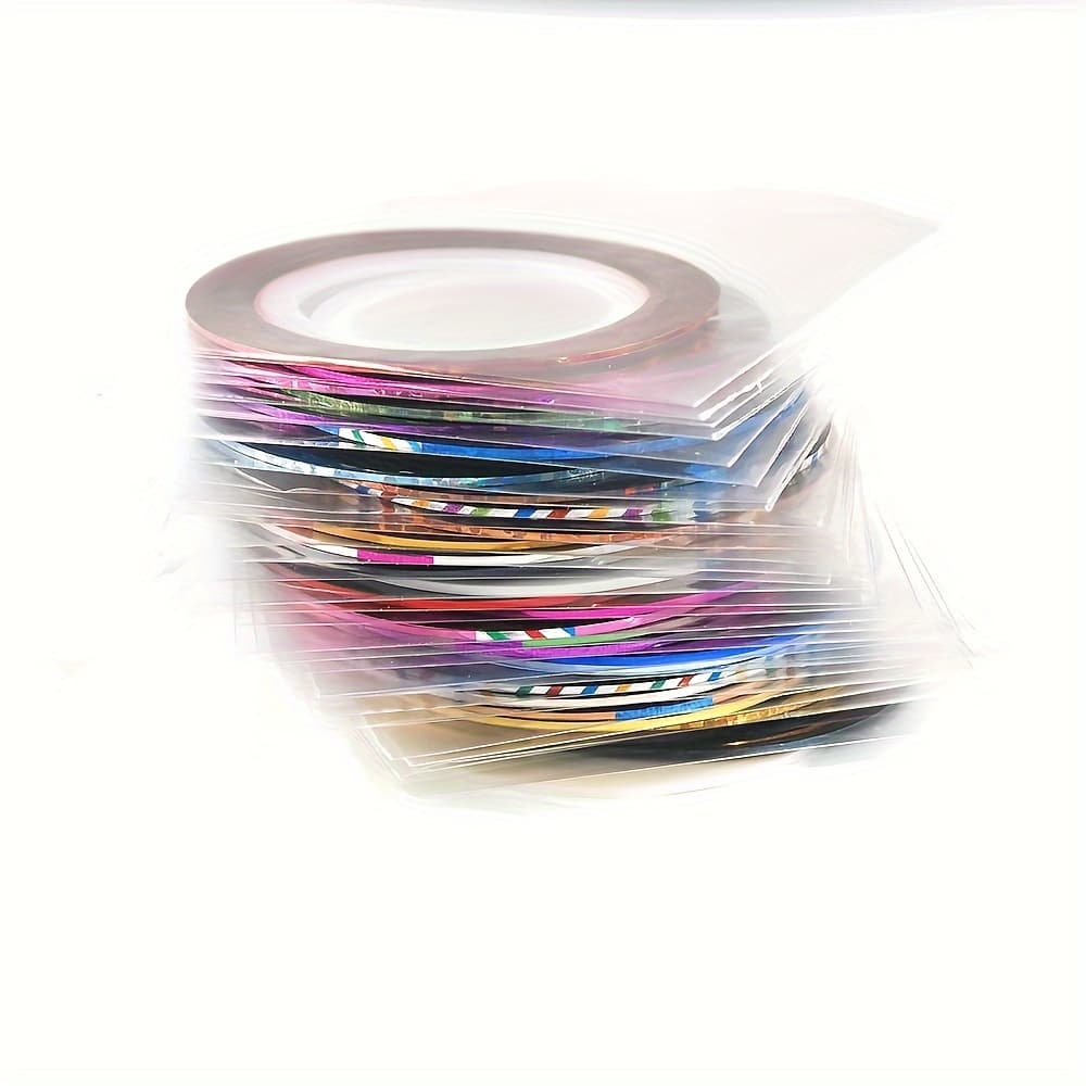 TEMU 31 Rolls/set, 1mm Mixed Color Striped Tape Line, Nail Glitter Sticker Line, Nail Art Decorative Stickers With Random Colors