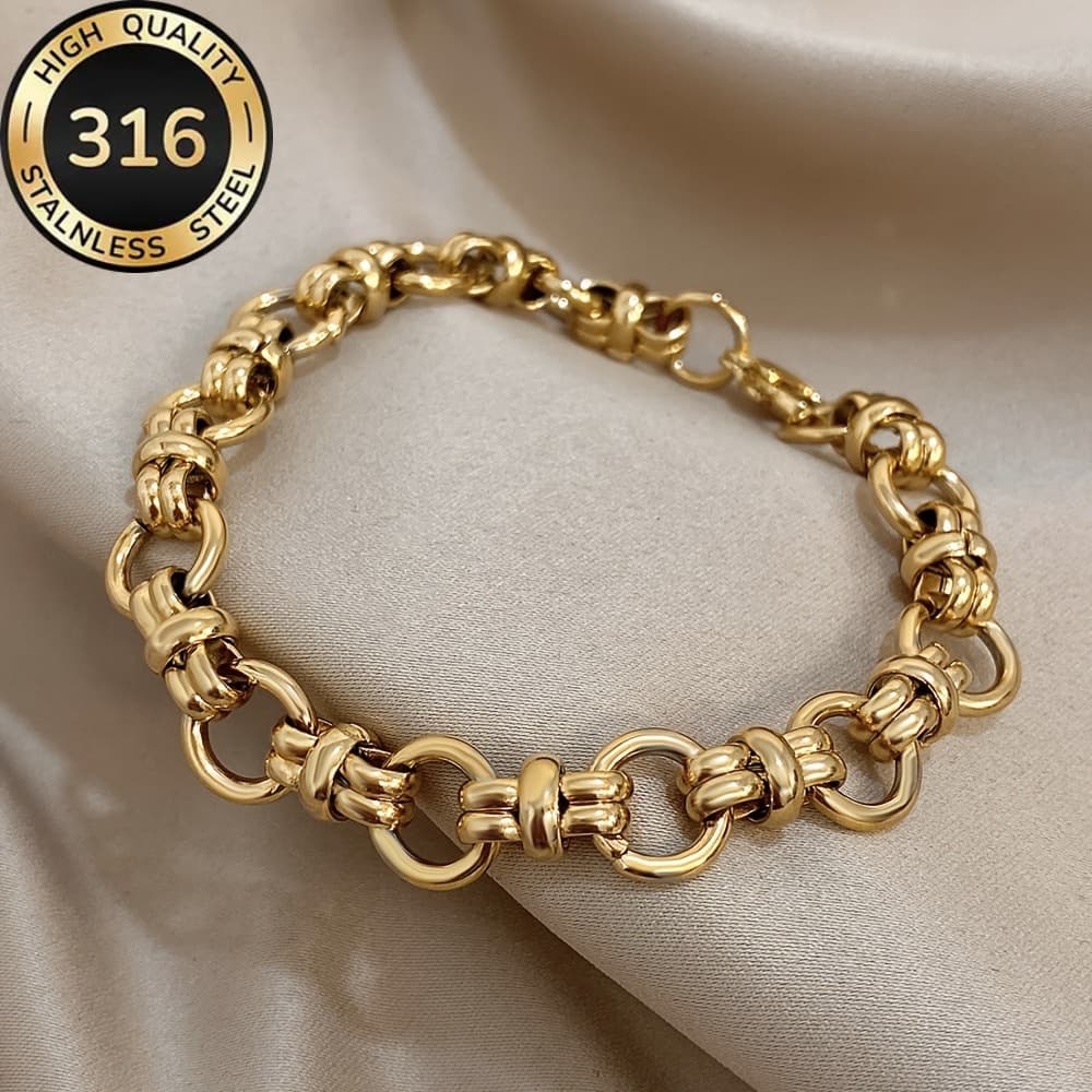 TEMU A Single And High-grade 316 Steel Cuban Chain Bracelet With A Hip-hop Vibe, Perfect As A Birthday Present For (without A Gift Box)., For Teenager, For Teenager
