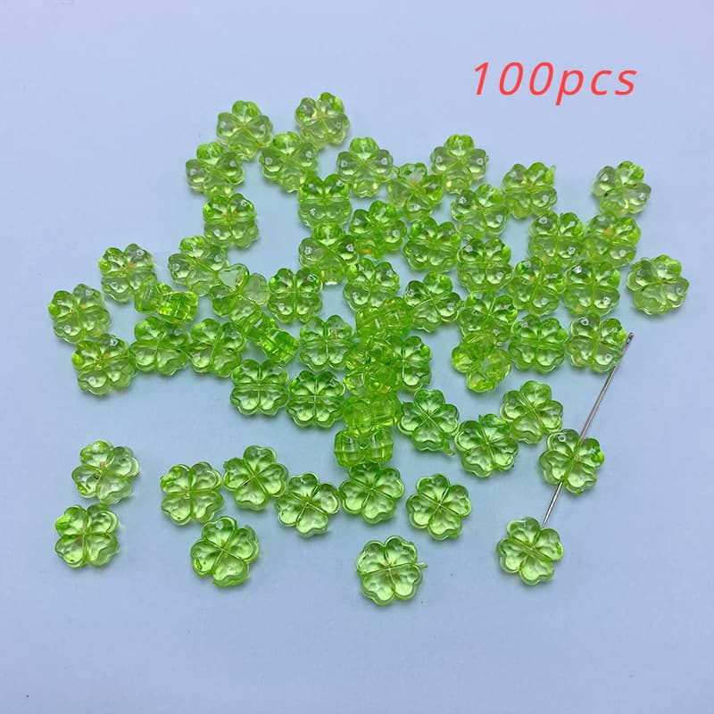 TEMU 100pcs Imitation Crystal Acrylic Transparent Through Hole Beads Handmade String Beads Mobile Phone Chain Jewelry Additions Self-made String Bead Materials