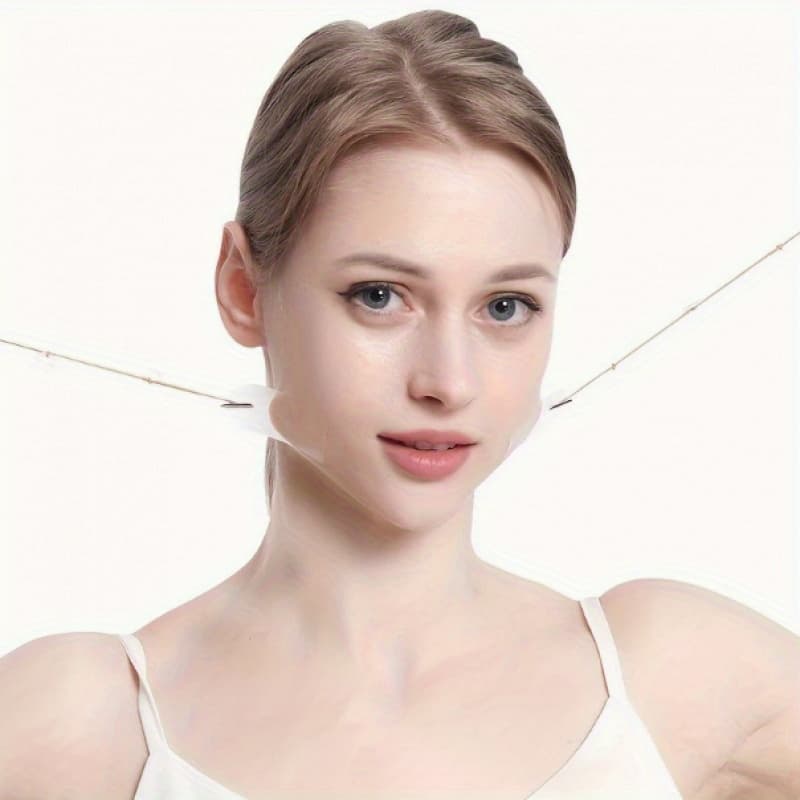 TEMU 80pcs Facial , Invisible Facial Tape, Adjustable Tightness, Used For Neck, Under Eye, Jawline, And Double Chin Skin