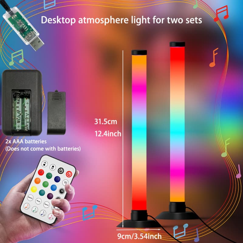 TEMU 2pcs Rgb Light Strip Set - 16 Million Colors, 8 Dynamic , Music Sync & App Control With /-like Smart -free Operation, Usb- Rgb Lights For Tv Backlight, Gaming, Rgb Pc/laptop/desktop Decoration