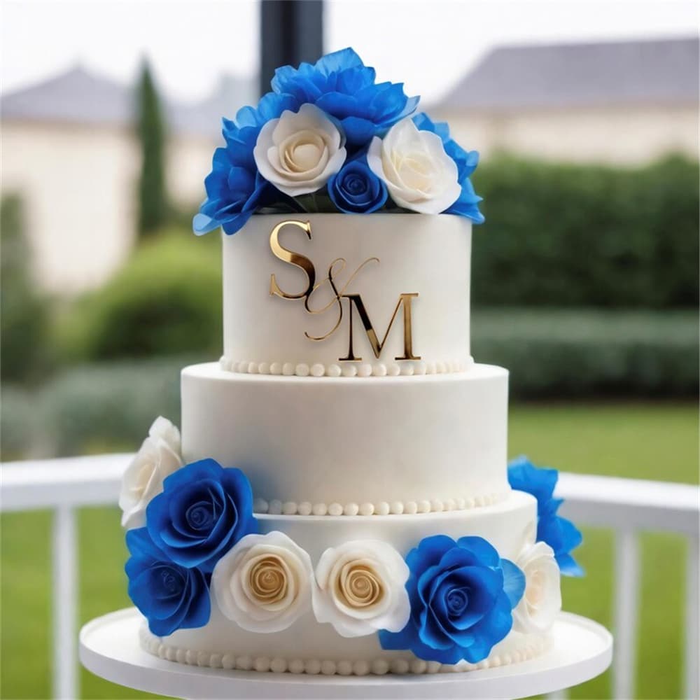 TEMU 1pc Couple Initials Cake Topper For Wedding, Personalised Cake Topper, Golden Custom Topper, Engagement Party, Wedding Gift, Anniversary, Rustic, Birthday Cake Topper