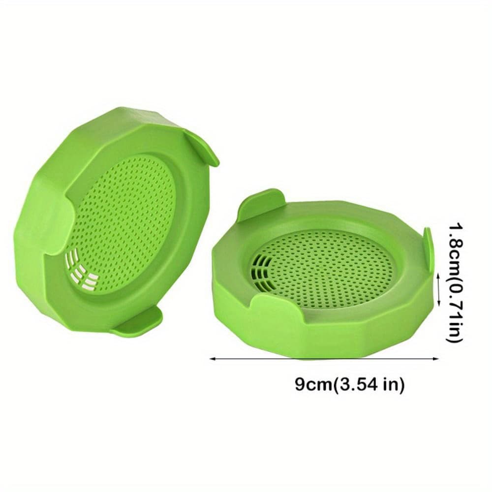TEMU Plastic Mason Jar Germination Cover Practical Mesh Germination Cover Pp Bean Seed Germination Cover Wide Mouth Jar Random Color