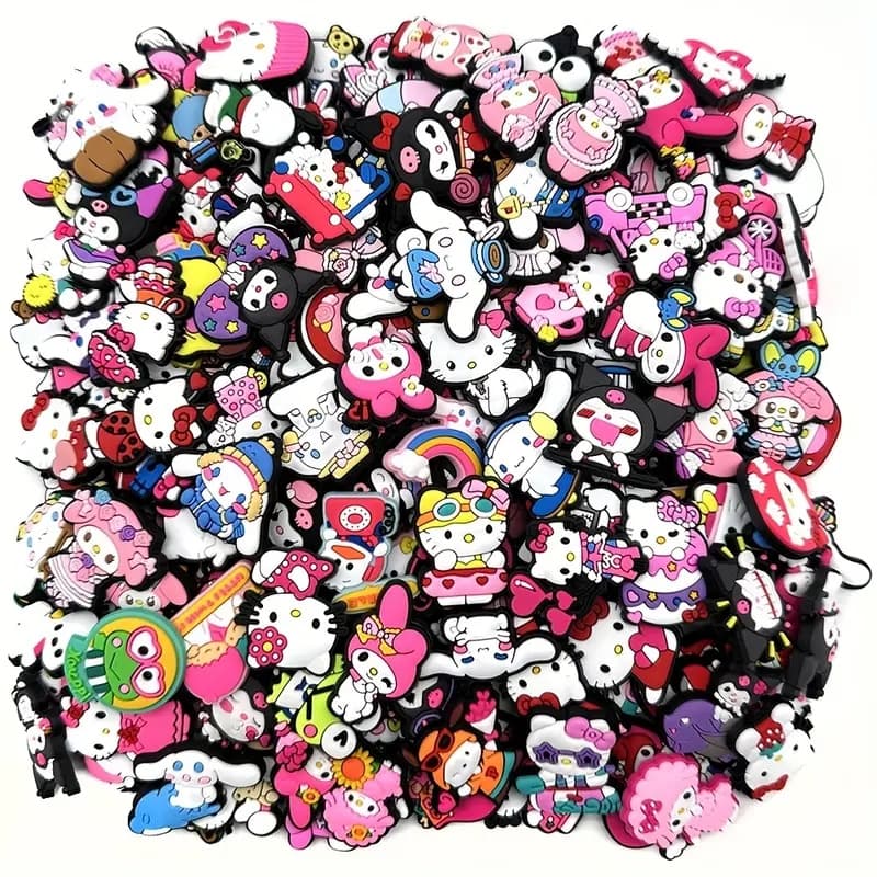 TEMU Random 22pcs Hello Kitty Kuromi Cinnamoroll My Melody Cute Cartoon Hello Kitty Kuromi My Melody Pvc Soft Rubber Shoe Additions Shoe Ornaments [22pcss]