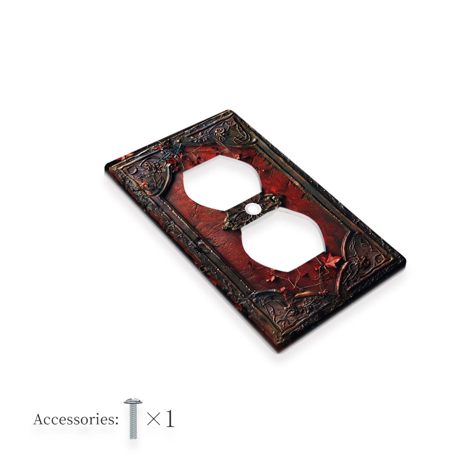 TEMU Vintage Maple For Switch Cover - Decorative Wall Plate For Country Bathroom & Bedroom, Fits 1 Gang Switches