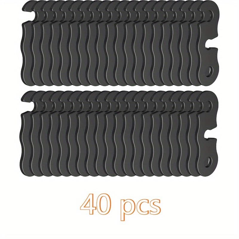 TEMU Set Of 40 Camping Cord Tensioners Made From Aluminum Alloy, Featuring Adjustable Tighteners With A Cam Lock, Ideal For Setting Up Tents, Hiking Gear, And Securing Outdoor Equipment