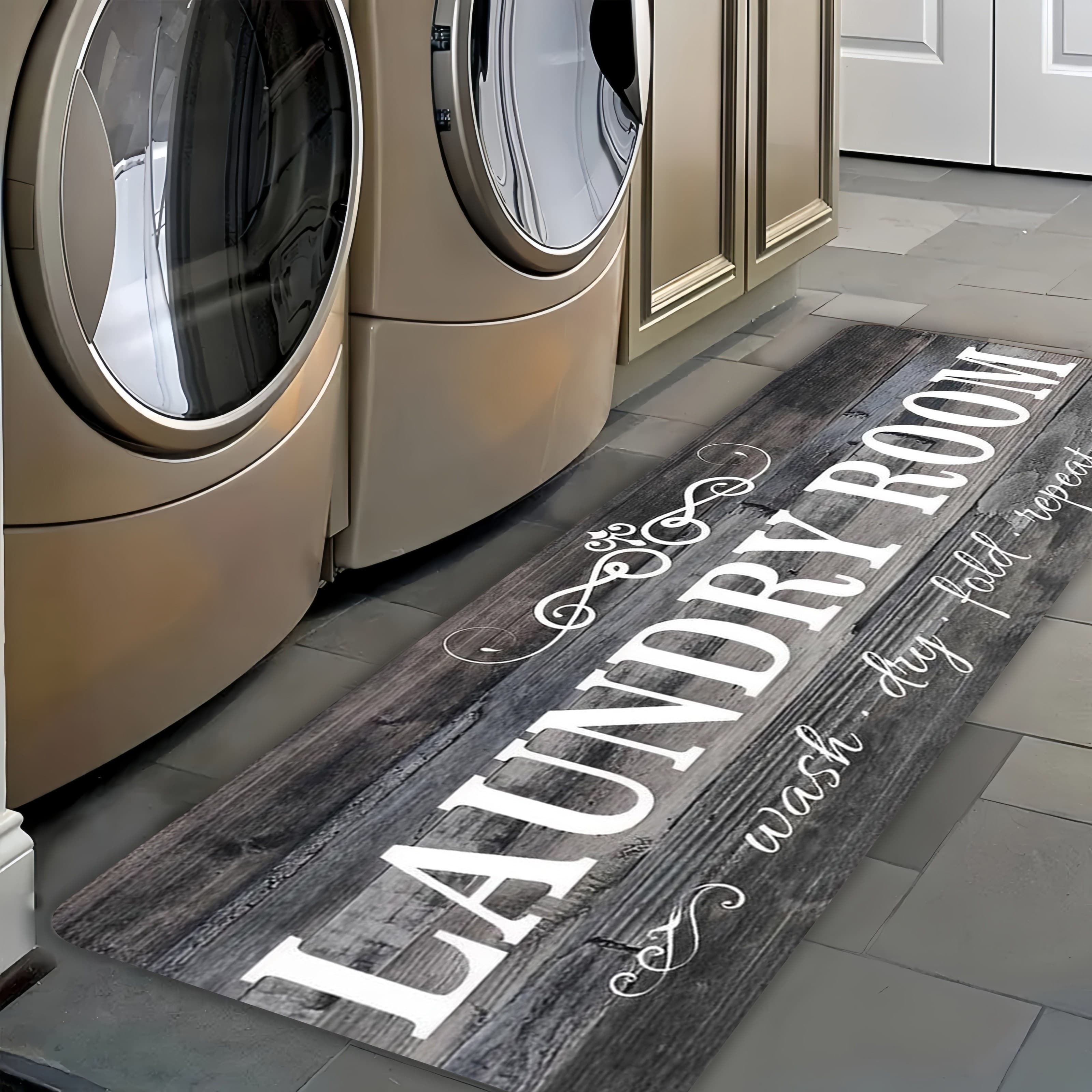 TEMU 1 Grain Laundry Mat - Rectangular Floor Mat, Suitable For Kitchen, Hallway, Bathroom, Bedroom Home Decoration, Use, Machine Wash, Lightweight, 100% Polyester Fiber