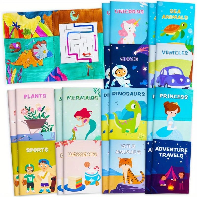 TEMU Syncufn 24pcs Mix Coloring Books For Kids, Bulk Mini Coloring Activity Books For Party Favors, Birthday For Party Gifts, Classroom Travel Activity Goodie Bags Stuffers For Boys Girls