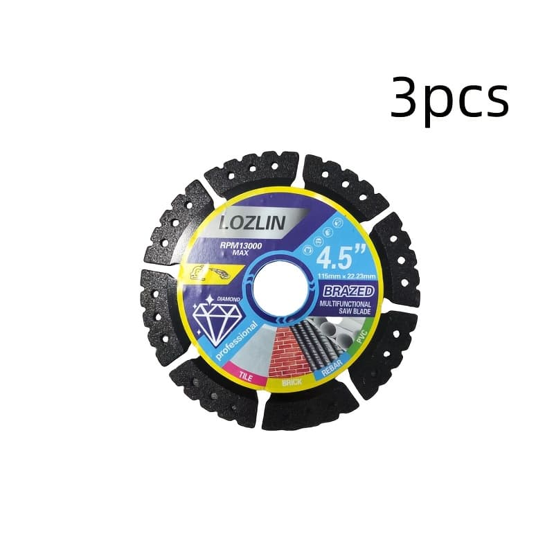 TEMU 3pcs Multi-functional Diamond Composite Saw Blade 4.5inch, Durable Diamond Suitable For Ceramic Tile, Marble, Concrete And Pvc Pipe
