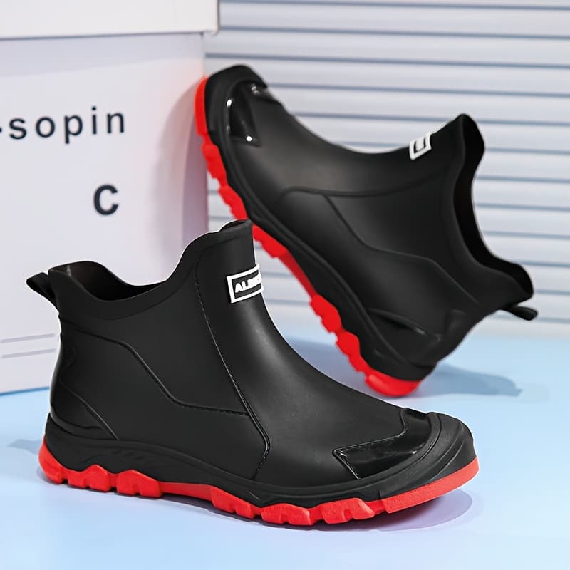 TEMU Couple's Short Rain Boots Outdoor, Car Wash, Use Large Size Rain Boots For Durable Hiking Rain Boots For Men