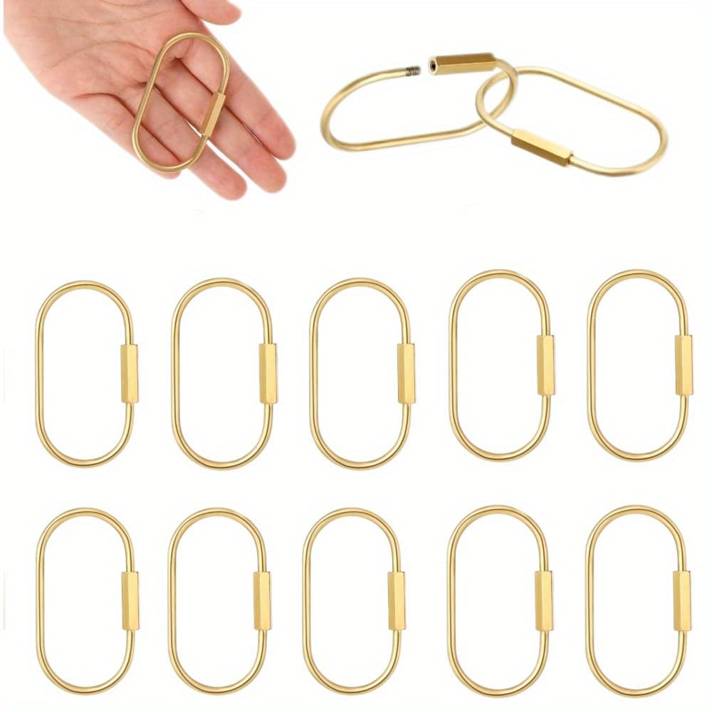 TEMU 12pcs Screw Lock Keychain Set - Durable Metal Screw Lock Clasp Key Ring, Minimalist Keychain For Keys, Key Holder For Men Women