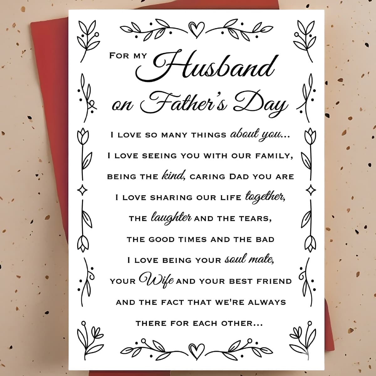 TEMU 1 Thoughtful Father's Day Card (with Envelope), Wife's Card, Cartoon , High-quality Paper - Perfect Gift For Father's Day, Birthday, Anniversary, Thoughtful Gift For Dad/husband, Exquisite Font
