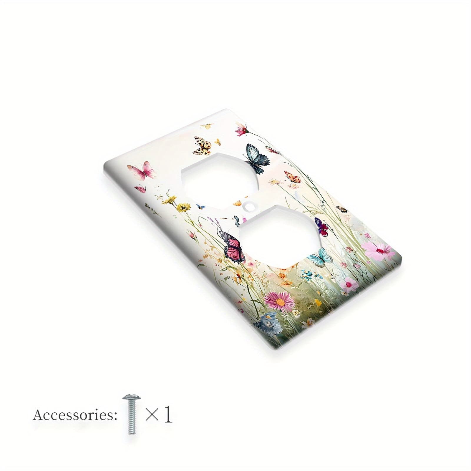 TEMU 1pc Floral Light Switch Cover - Decorative Wall Plate With & For Kitchen, Bathroom, Bedroom Home Decor (1 Gang), Kitchen Decor | Motif | Elegant Construction, Decorations