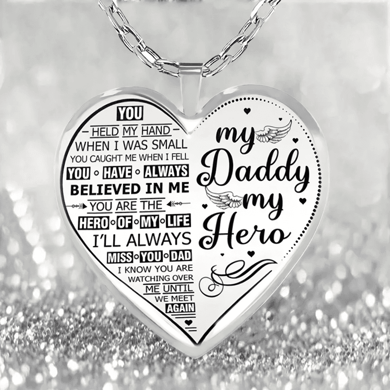 TEMU 1pc Heart Shaped Fashion Pendant Necklace As A New Year's Gift, Holiday Jewelry For Dad